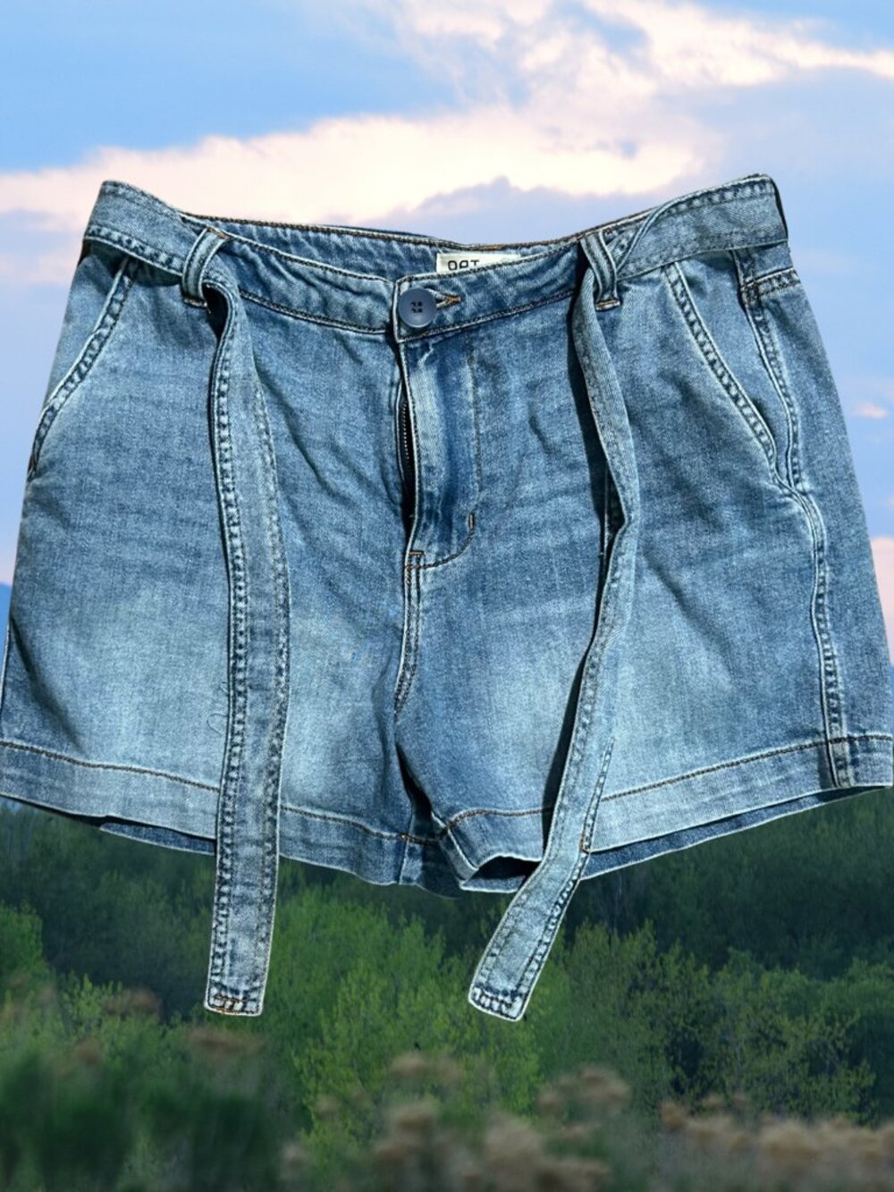 Blue Denim Shorts w/ Belt Size 10/30